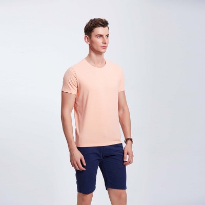 彩棉浅桔男士企业工作服T恤定制