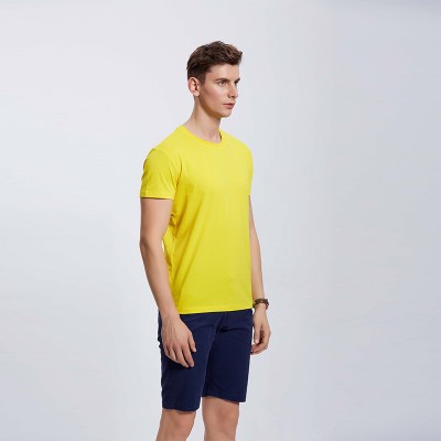 金黄色男士企业团体工作服T恤定制