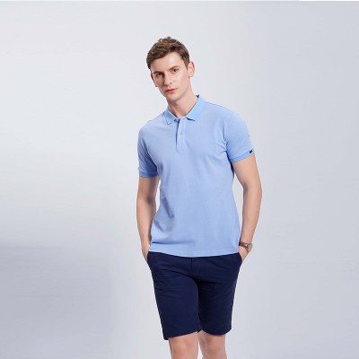 浅灰色男士企业工作服POLO衫定制