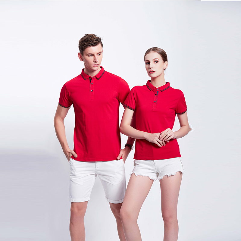 大红色团体Polo衫定制