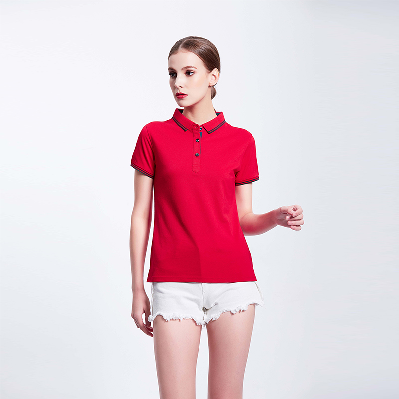 大红色团体Polo衫定制