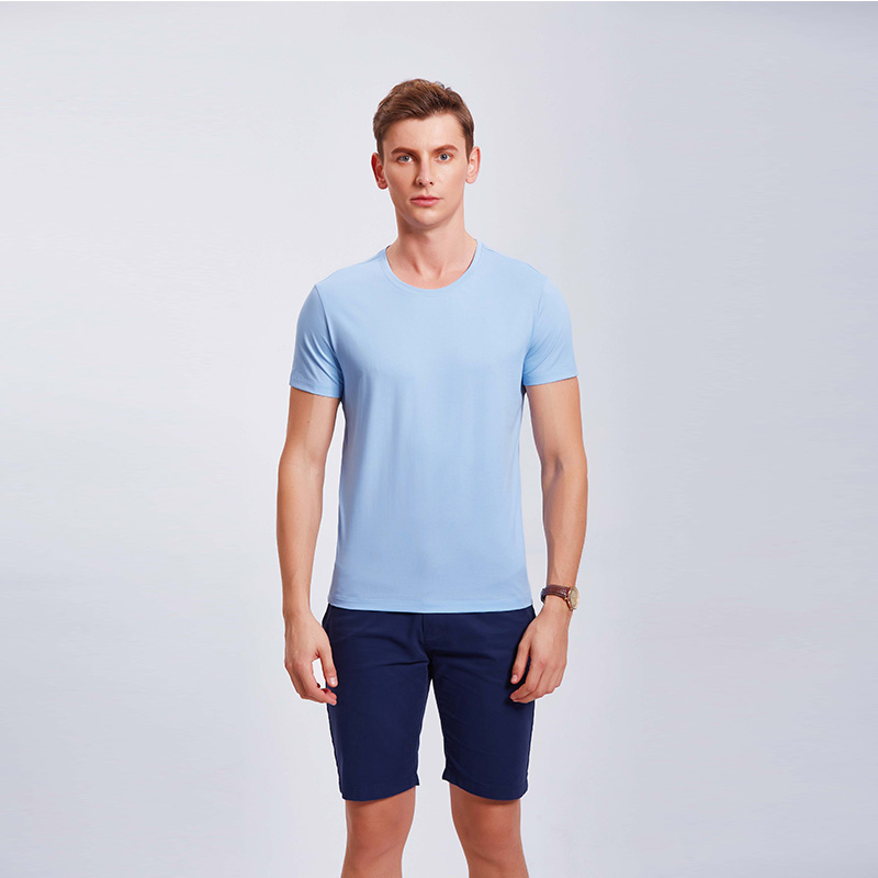 浅水蓝男士企业工作服T血衫定制