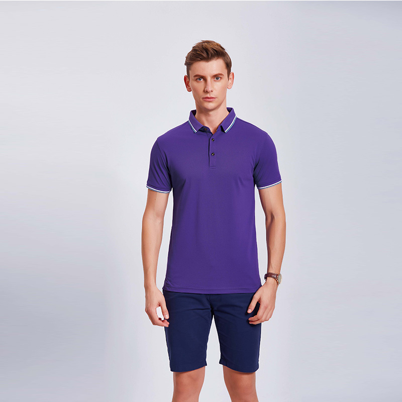 紫色男士团体企业POLO衫定制