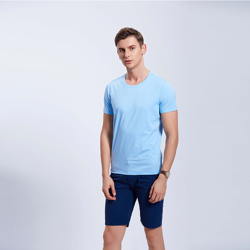 浅水蓝男士企业工作服T血衫定制