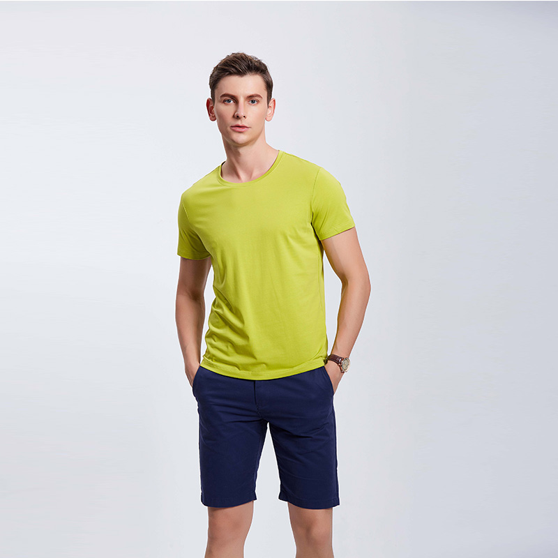 荧光绿男士企业工作服T血衫定制