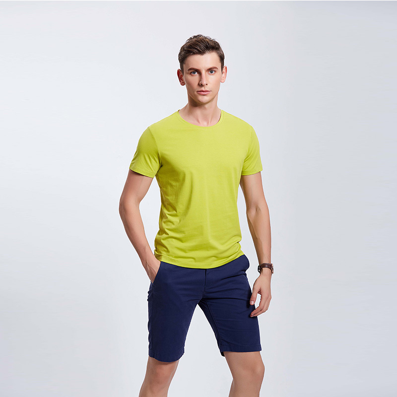 荧光绿男士企业工作服T血衫定制