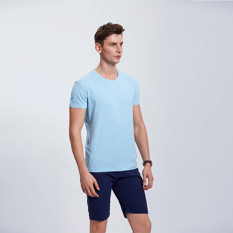 彩棉浅男士企业工作服T恤定制