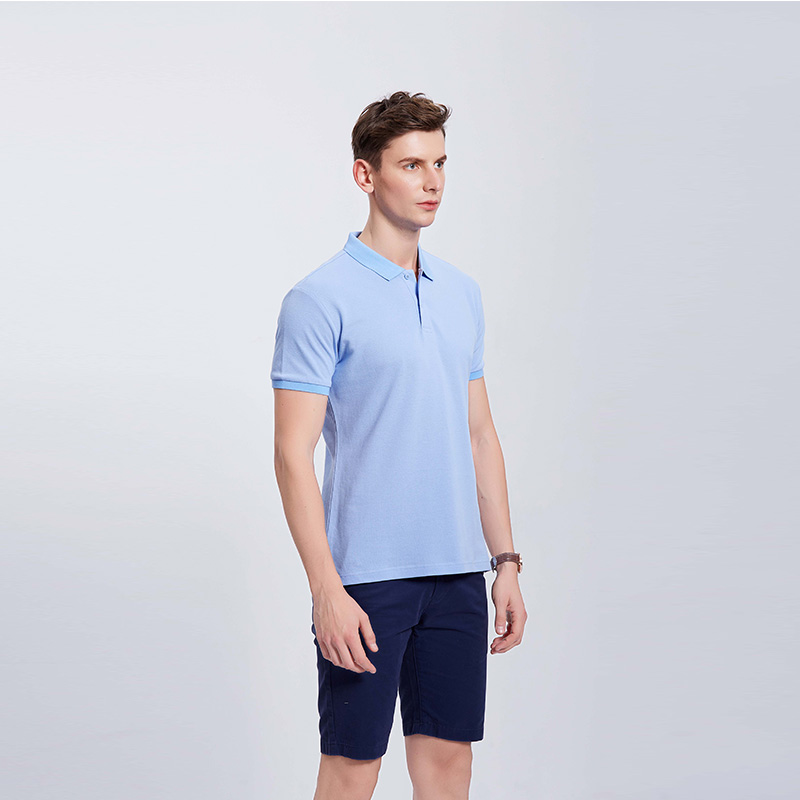 浅灰色男士企业工作服POLO衫定制