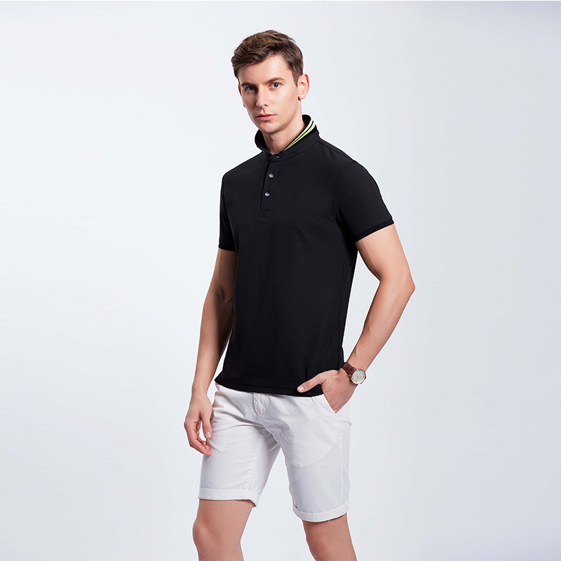 黑色男士企业工作POLO衫定制