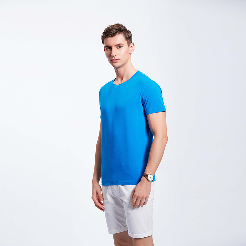 彩蓝色团体企业工作服公司T恤定制