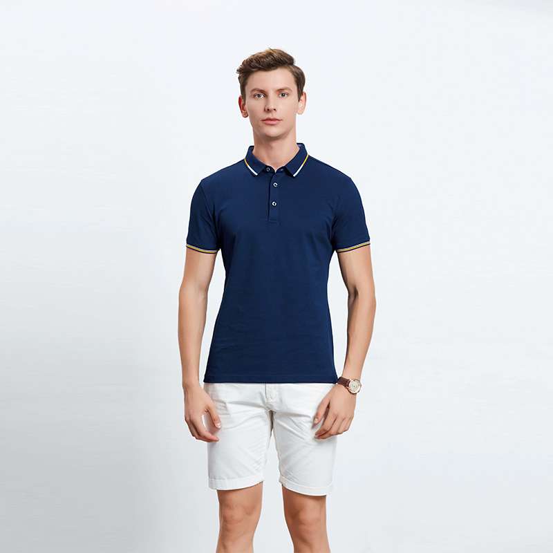 藏蓝色男士工作服企业团体POLO衫定制