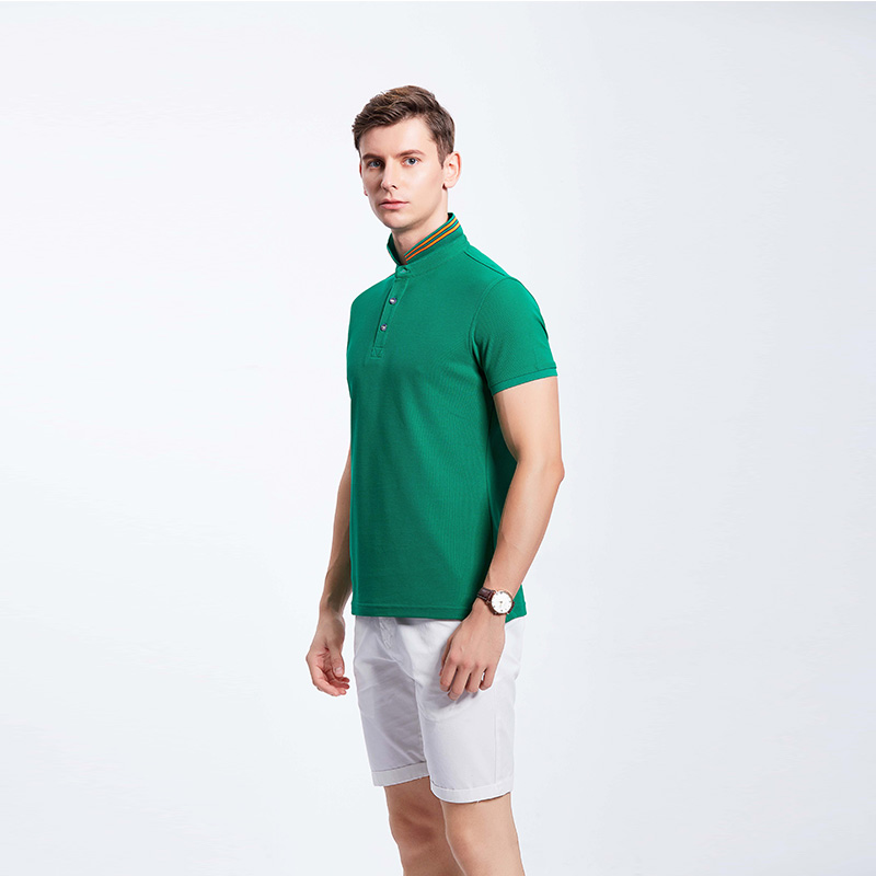 翠绿男士短袖工作服企业T恤定制