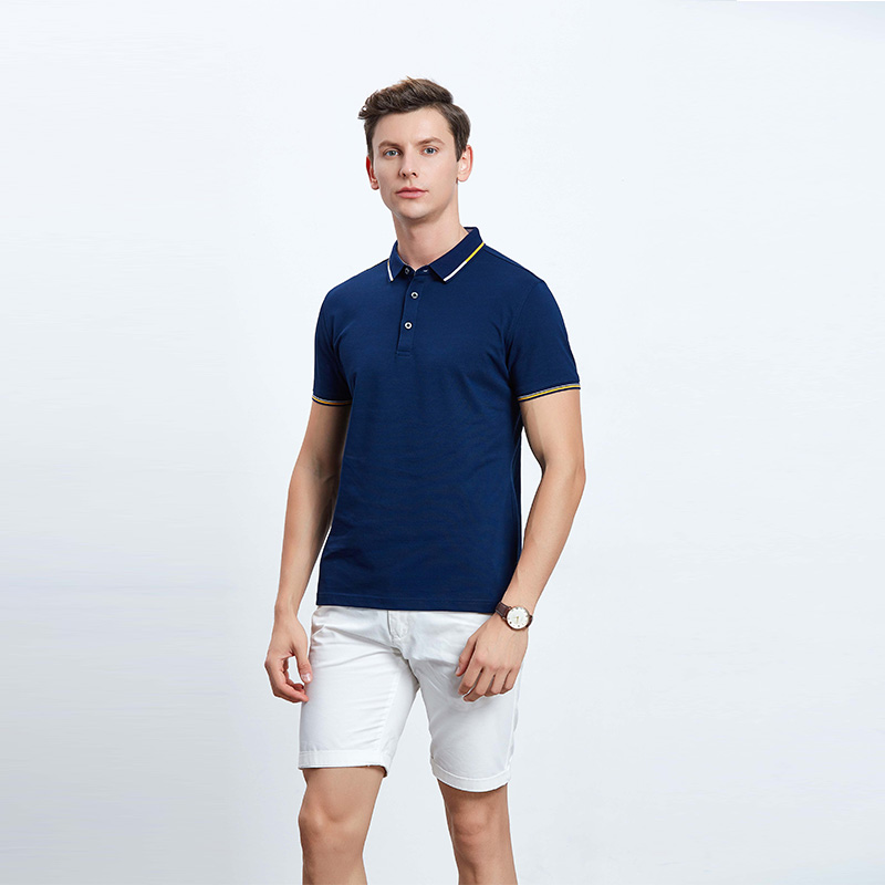 藏蓝色男士工作服企业团体POLO衫定制