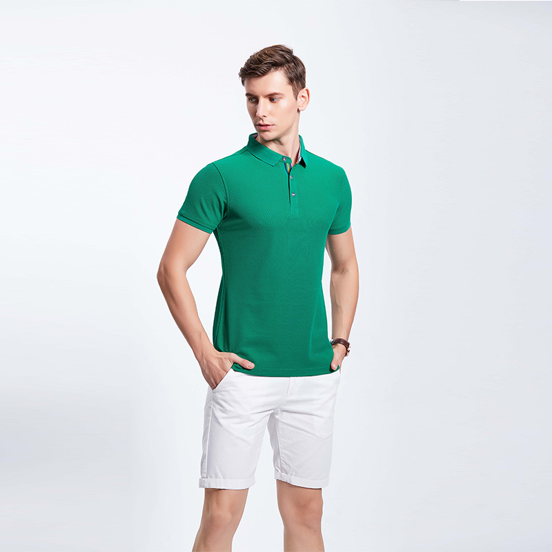 翠绿男士短袖工作服企业T恤定制