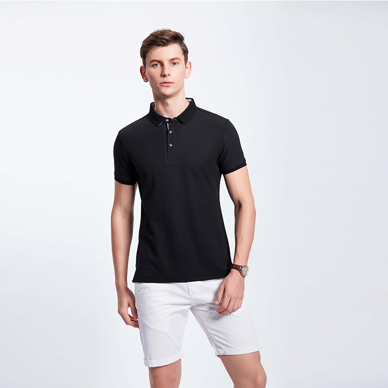 黑色男士企业工作POLO衫定制