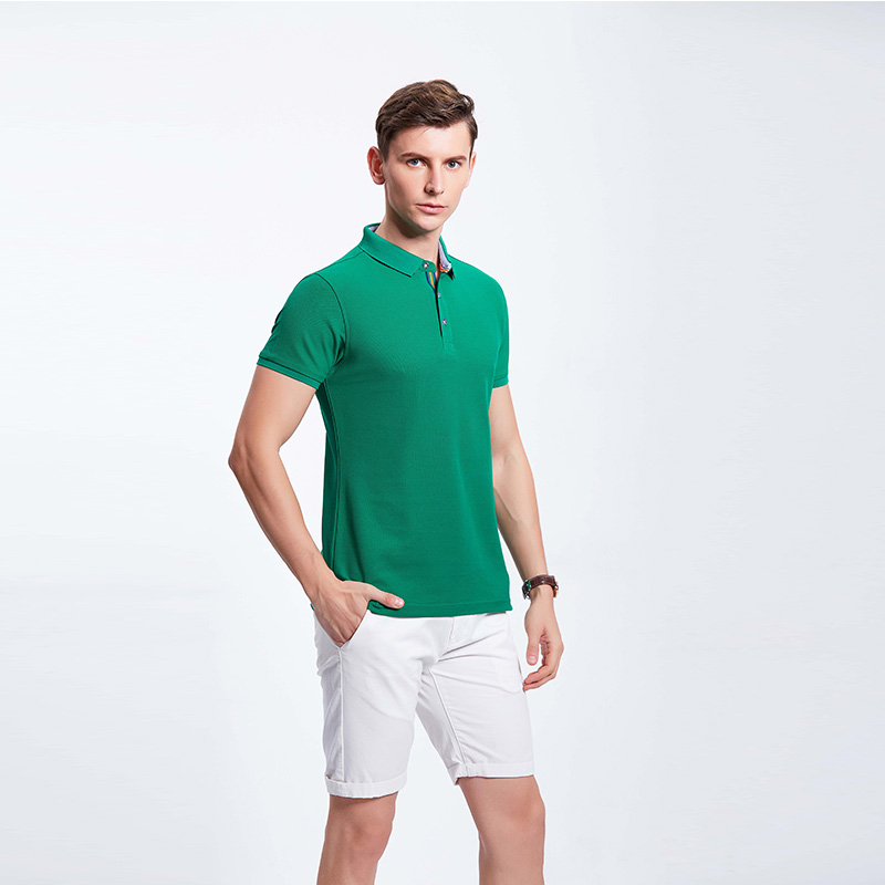 翠绿男士短袖工作服企业T恤定制