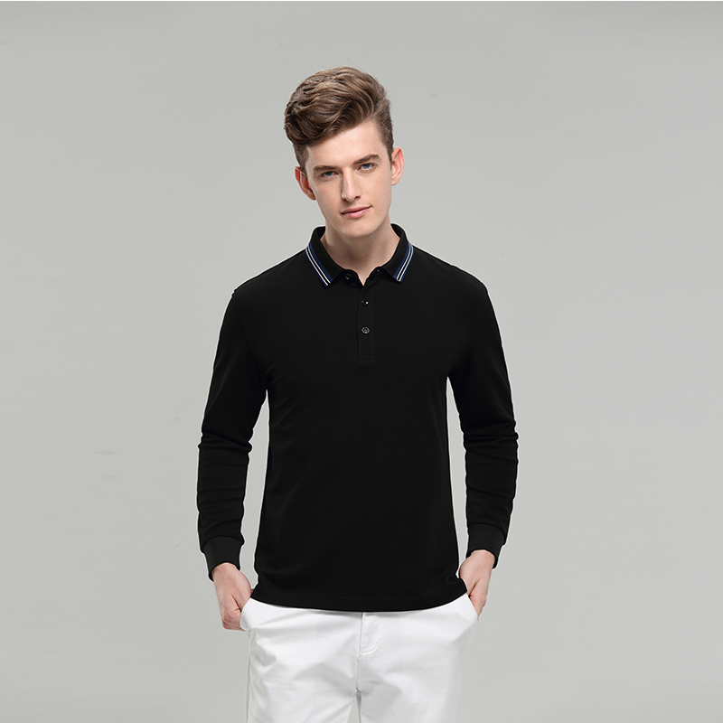 黑色长袖T恤衫定制