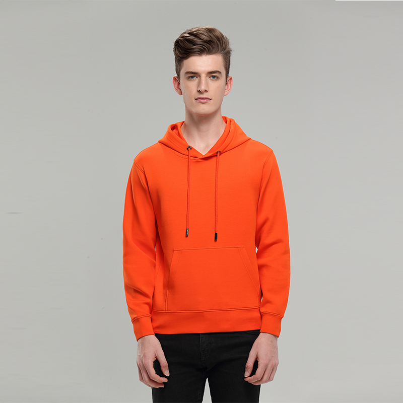 桔红色秋冬季卫衣定制