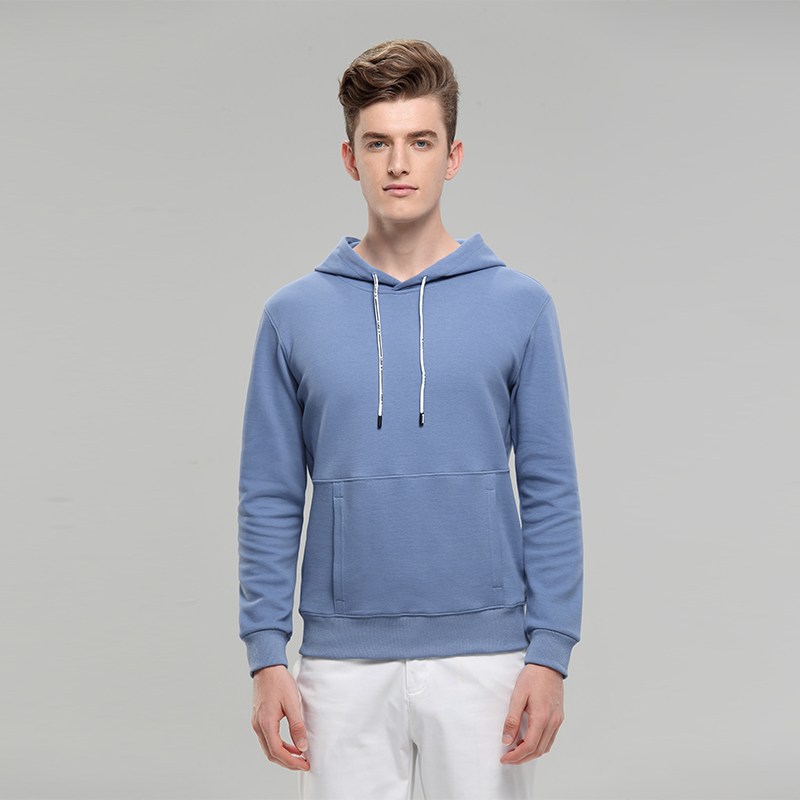 浅蓝色秋冬季卫衣定制