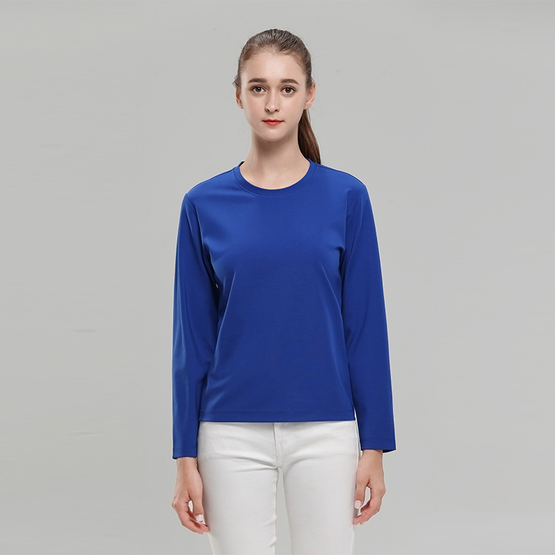 宝蓝长袖T血衫定制