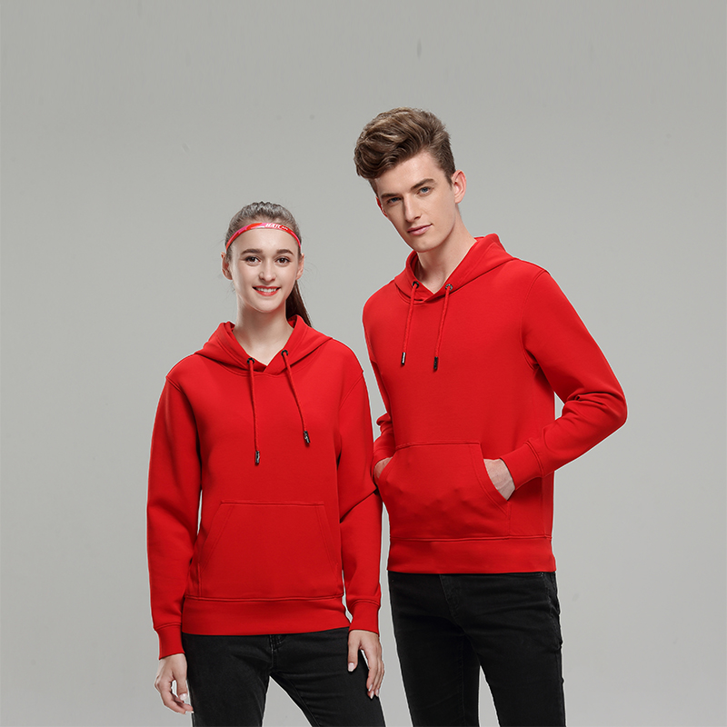 大红色秋冬季卫衣定制