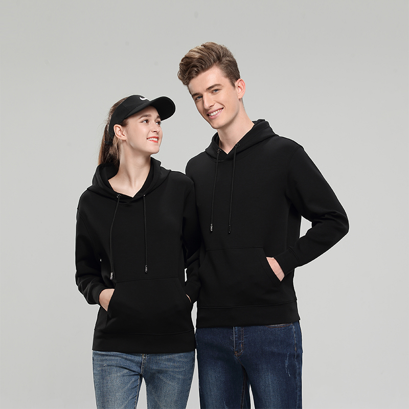 黑色秋冬季卫衣定制