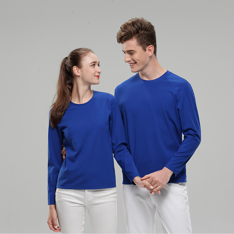 宝蓝长袖T血衫定制