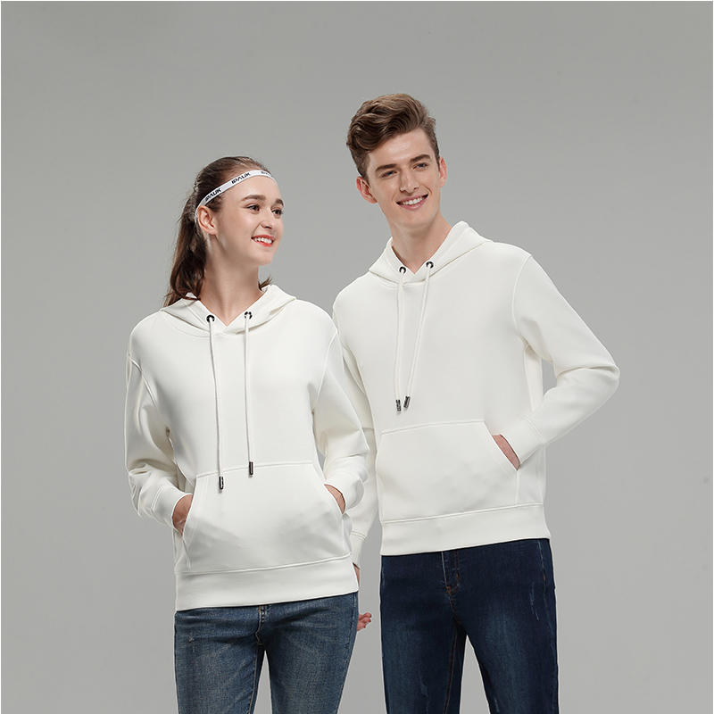 白色秋冬季卫衣定制