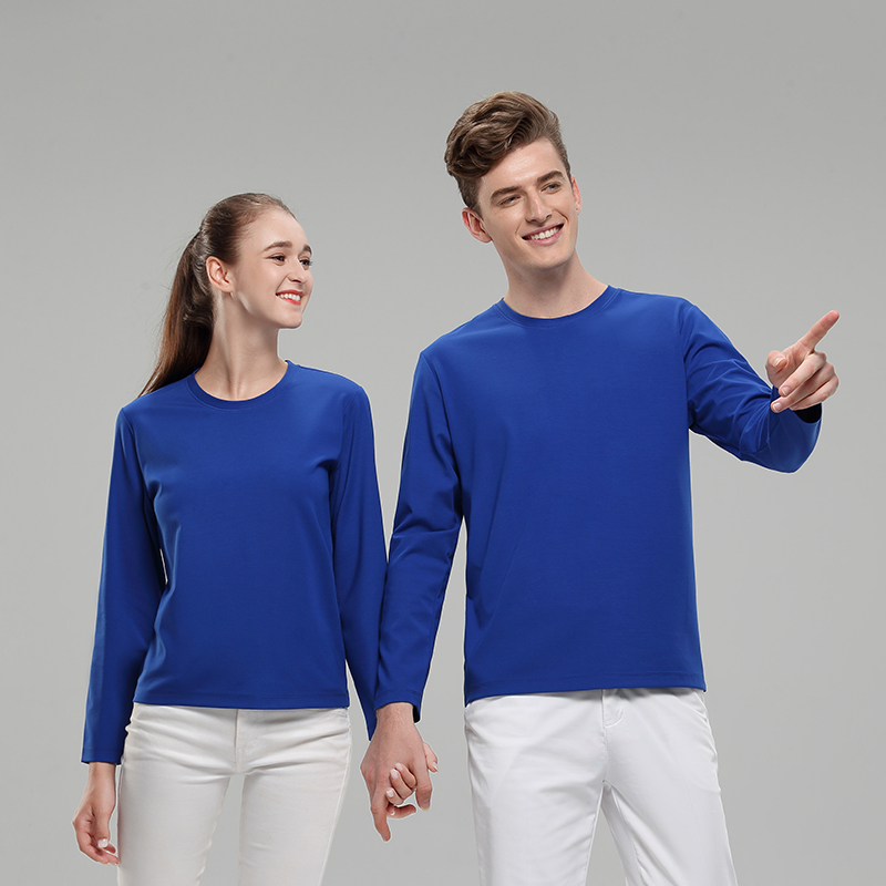 宝蓝长袖T血衫定制