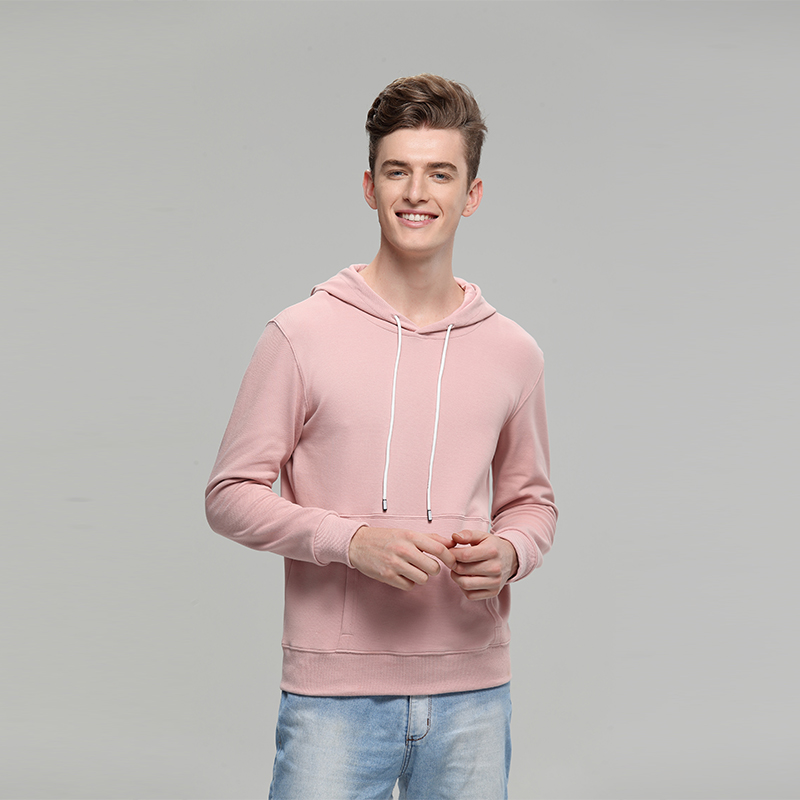 粉红色秋冬季卫衣定制