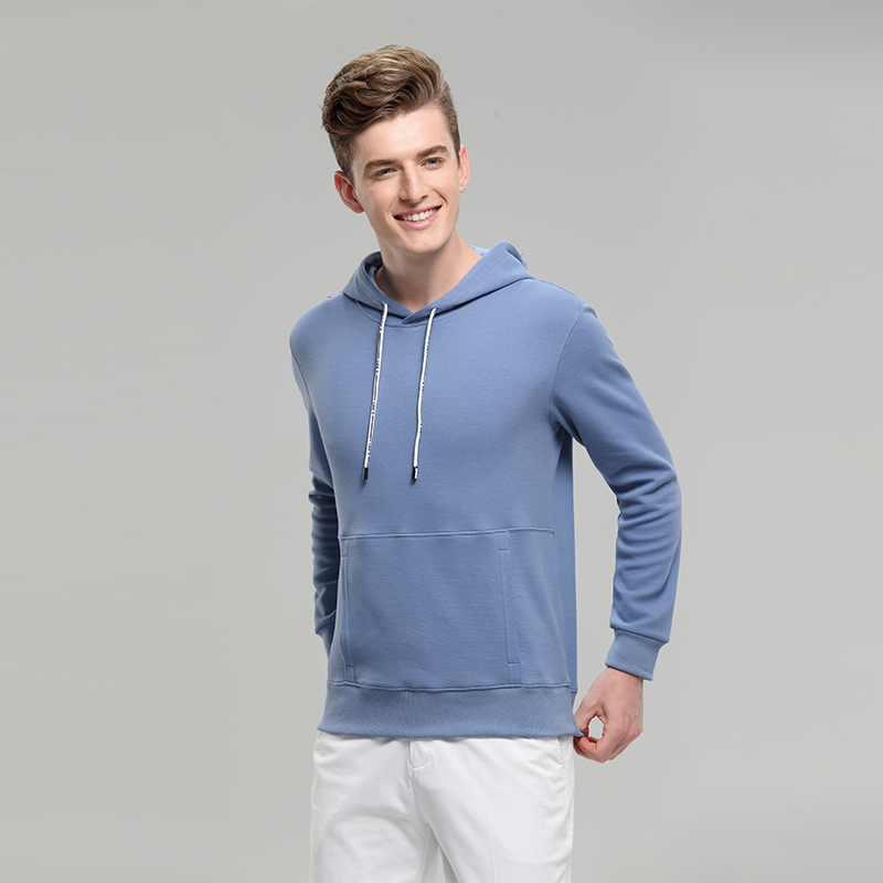 浅蓝色秋冬季卫衣定制