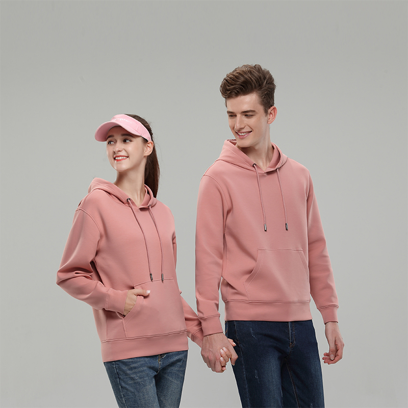 虾红色秋冬季卫衣定制